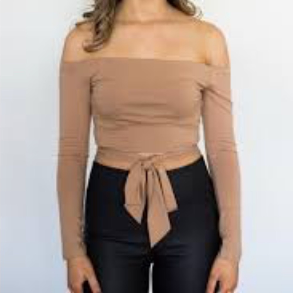 Tiger mist cropped tie front top